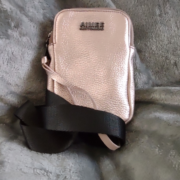 Aimee Kestenburg Pink Metallic Just Saying Crossbody Purse - Picture 1 of 13